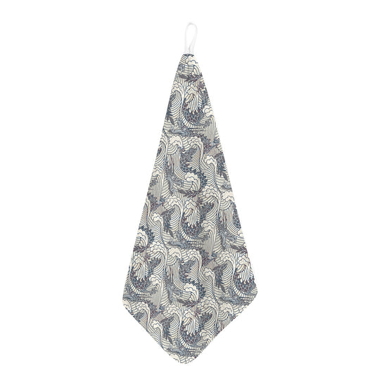 Chinese Sea Dragon Pattern Print Hand Towel