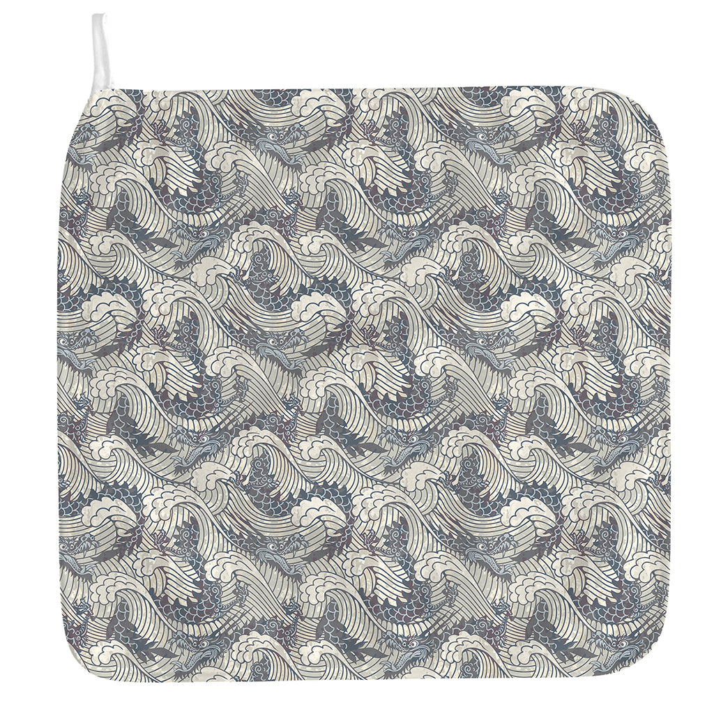 Chinese Sea Dragon Pattern Print Hand Towel