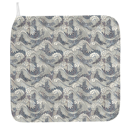 Chinese Sea Dragon Pattern Print Hand Towel