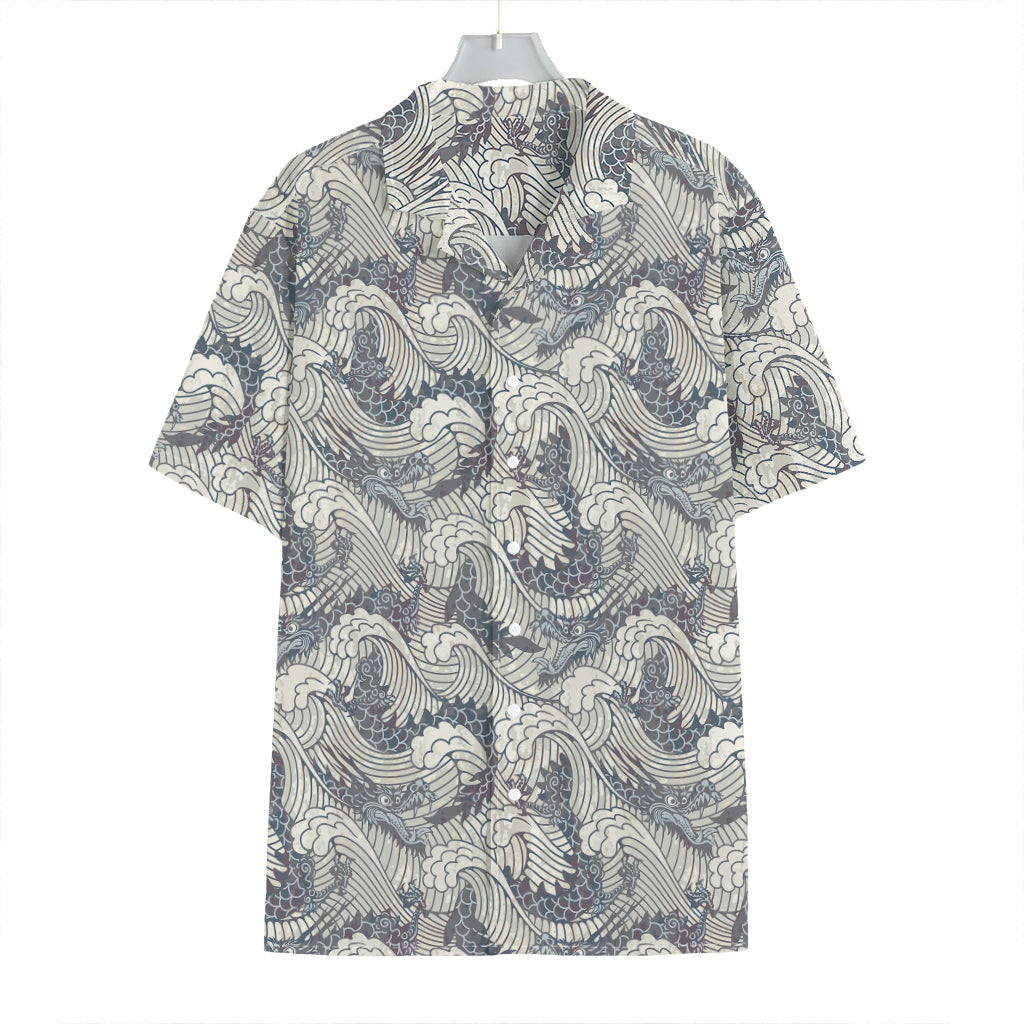 Chinese Sea Dragon Pattern Print Hawaiian Shirt