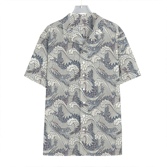 Chinese Sea Dragon Pattern Print Hawaiian Shirt
