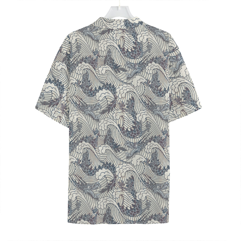 Chinese Sea Dragon Pattern Print Hawaiian Shirt