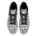 Chinese Sea Dragon Pattern Print High Top Leather Sneakers