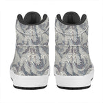Chinese Sea Dragon Pattern Print High Top Leather Sneakers