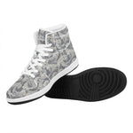 Chinese Sea Dragon Pattern Print High Top Leather Sneakers