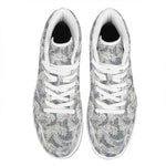 Chinese Sea Dragon Pattern Print High Top Leather Sneakers