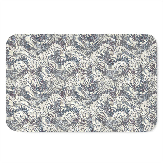 Chinese Sea Dragon Pattern Print Indoor Door Mat