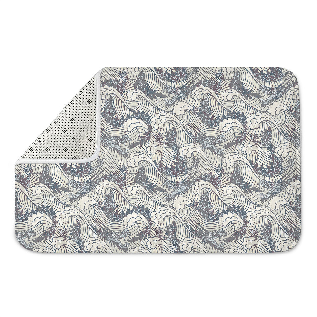 Chinese Sea Dragon Pattern Print Indoor Door Mat