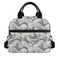 Chinese Sea Dragon Pattern Print Insulated Lunch Bag