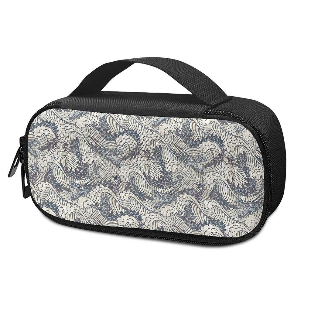 Chinese Sea Dragon Pattern Print Insulin Cooler Travel Case