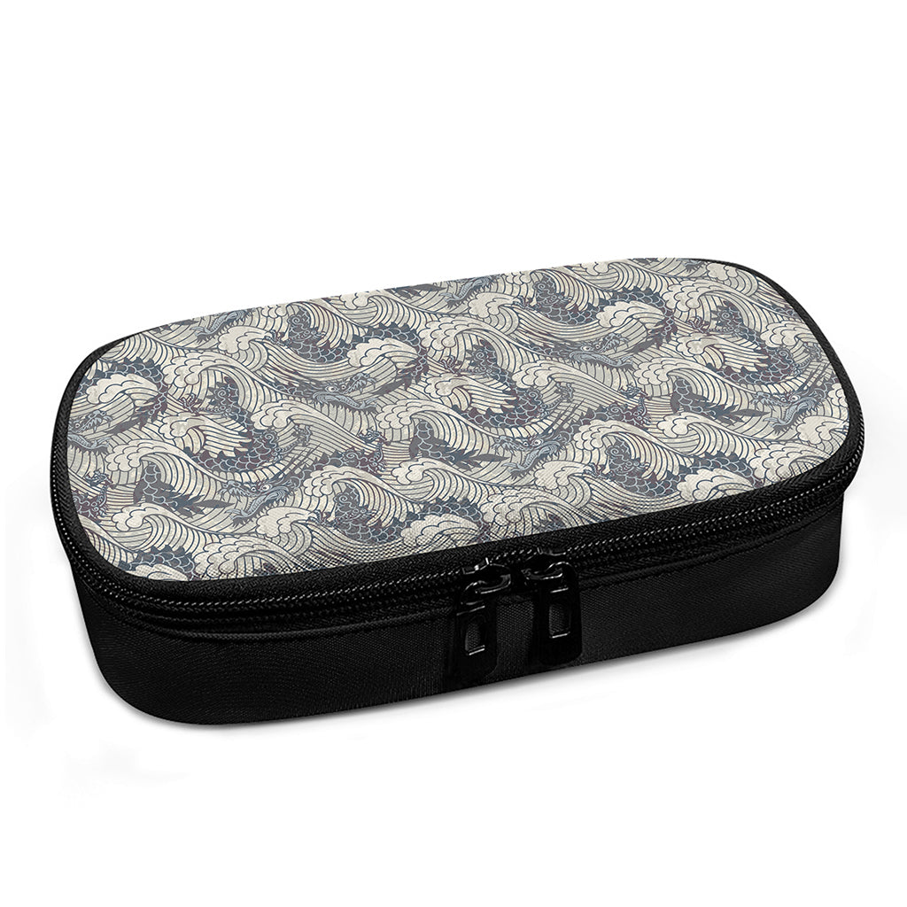 Chinese Sea Dragon Pattern Print Insulin Cooler Travel Case