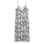 Chinese Sea Dragon Pattern Print Jersey Midi Cami Dress