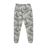 Chinese Sea Dragon Pattern Print Jogger Pants