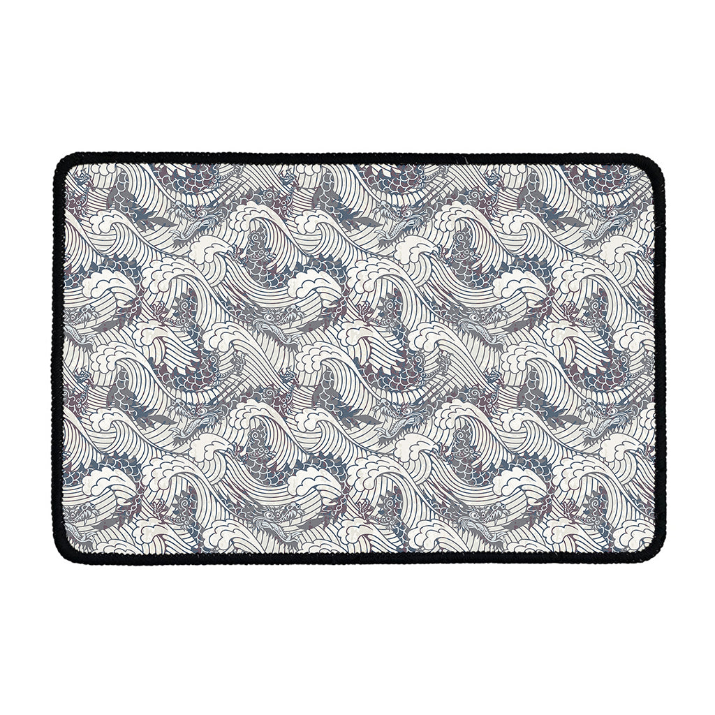 Chinese Sea Dragon Pattern Print Kitchen Mat