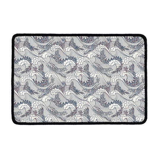 Chinese Sea Dragon Pattern Print Kitchen Mat