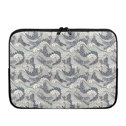 Chinese Sea Dragon Pattern Print Laptop Sleeve