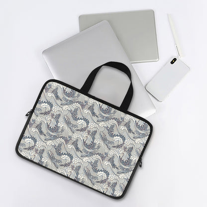 Chinese Sea Dragon Pattern Print Laptop Sleeve With Handle
