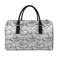 Chinese Sea Dragon Pattern Print Leather Duffel Bag