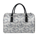 Chinese Sea Dragon Pattern Print Leather Duffle Bag