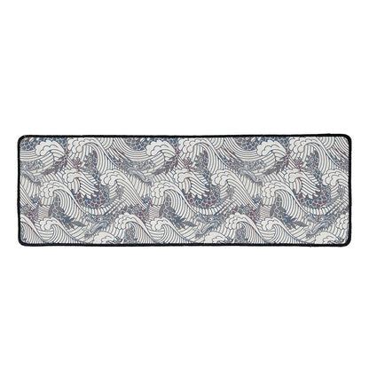 Chinese Sea Dragon Pattern Print Long Kitchen Mat