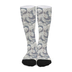 Chinese Sea Dragon Pattern Print Long Socks