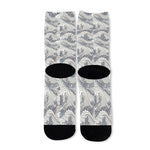 Chinese Sea Dragon Pattern Print Long Socks