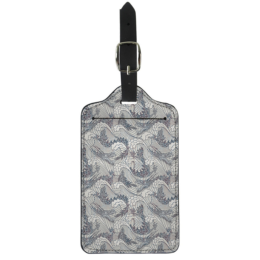 Chinese Sea Dragon Pattern Print Luggage Tag