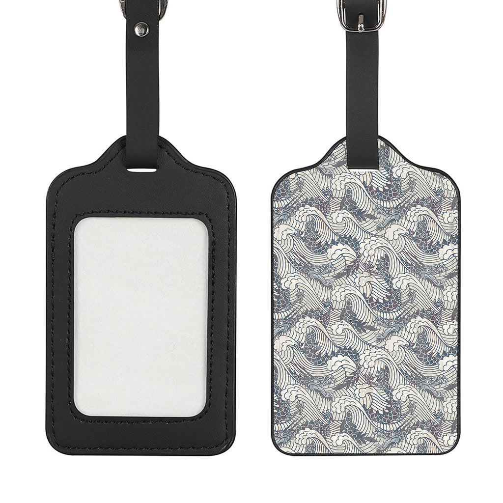 Chinese Sea Dragon Pattern Print Luggage Tag