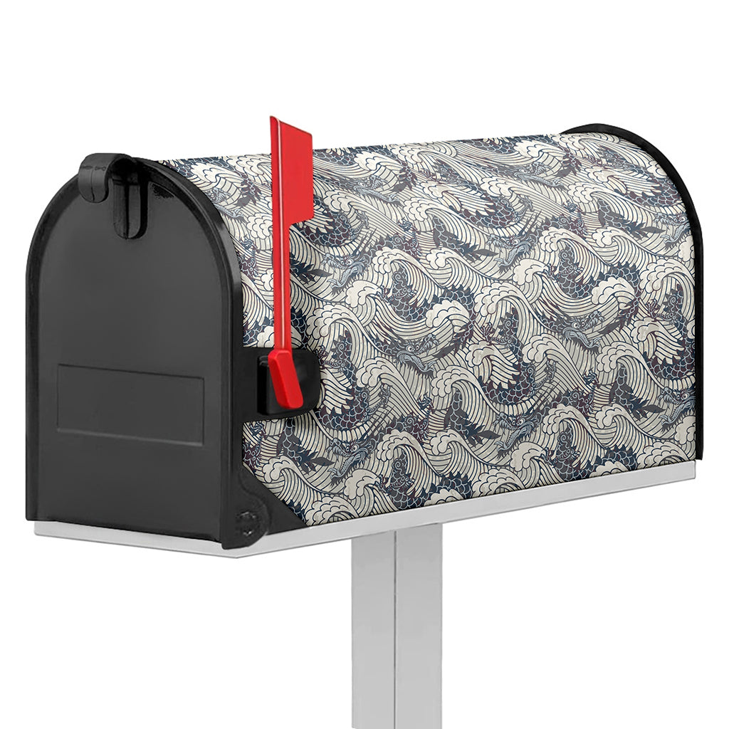 Chinese Sea Dragon Pattern Print Mailbox Cover