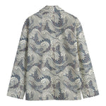 Chinese Sea Dragon Pattern Print Men's Blazer