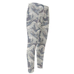 Chinese Sea Dragon Pattern Print Men's Compression Pants