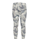 Chinese Sea Dragon Pattern Print Men's leggings
