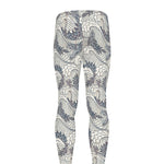 Chinese Sea Dragon Pattern Print Men's leggings