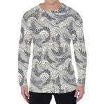 Chinese Sea Dragon Pattern Print Men's Long Sleeve T-Shirt