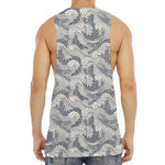 Chinese Sea Dragon Pattern Print Men's Muscle Tank Top