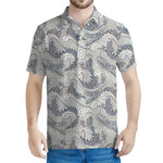 Chinese Sea Dragon Pattern Print Men's Polo Shirt