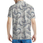 Chinese Sea Dragon Pattern Print Men's Polo Shirt
