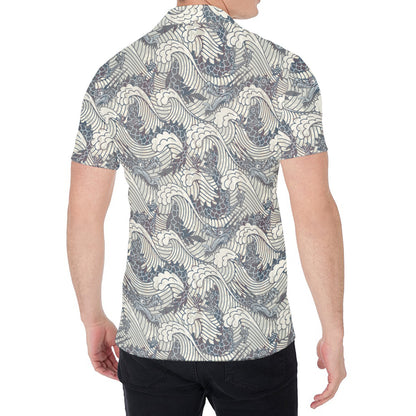 Chinese Sea Dragon Pattern Print Men's Shirt