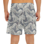 Chinese Sea Dragon Pattern Print Men's Split Running Shorts