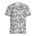 Chinese Sea Dragon Pattern Print Men's Athletic T-Shirt