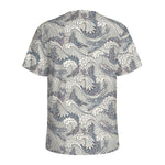 Chinese Sea Dragon Pattern Print Men's Sports T-Shirt