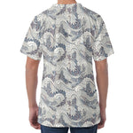 Chinese Sea Dragon Pattern Print Men's Velvet T-Shirt