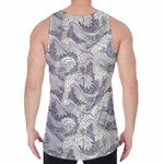 Chinese Sea Dragon Pattern Print Men's Velvet Tank Top