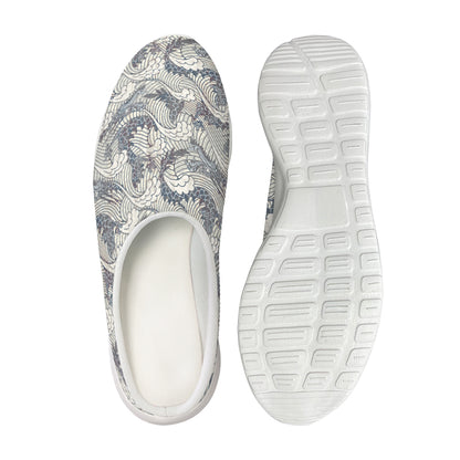 Chinese Sea Dragon Pattern Print Mesh Casual Shoes