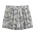 Chinese Sea Dragon Pattern Print Mesh Shorts
