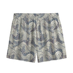 Chinese Sea Dragon Pattern Print Mesh Shorts