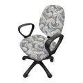 Chinese Sea Dragon Pattern Print Office Chair Cover