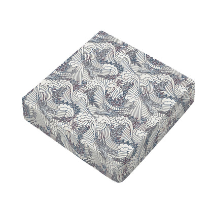 Chinese Sea Dragon Pattern Print Outdoor Seat Cushion Cover