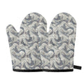 Chinese Sea Dragon Pattern Print Oven Mitts