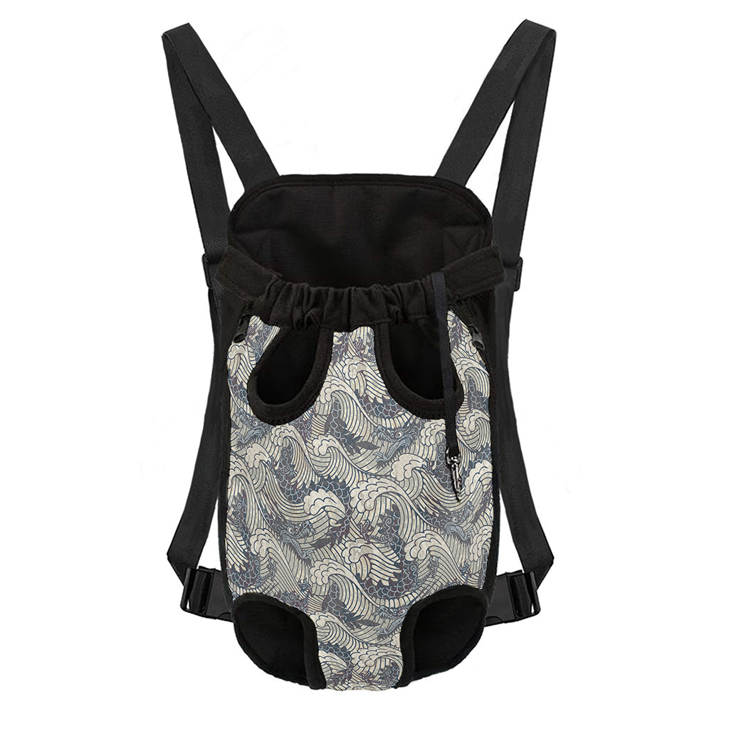 Chinese Sea Dragon Pattern Print Pet Carrier Backpack
